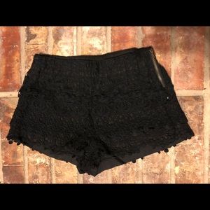 Zara black lace shorts